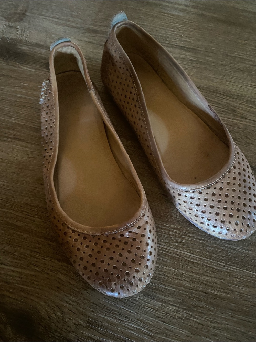 Bed Stu 6.5 leather ballet flats beige tan leather shoes cobbler